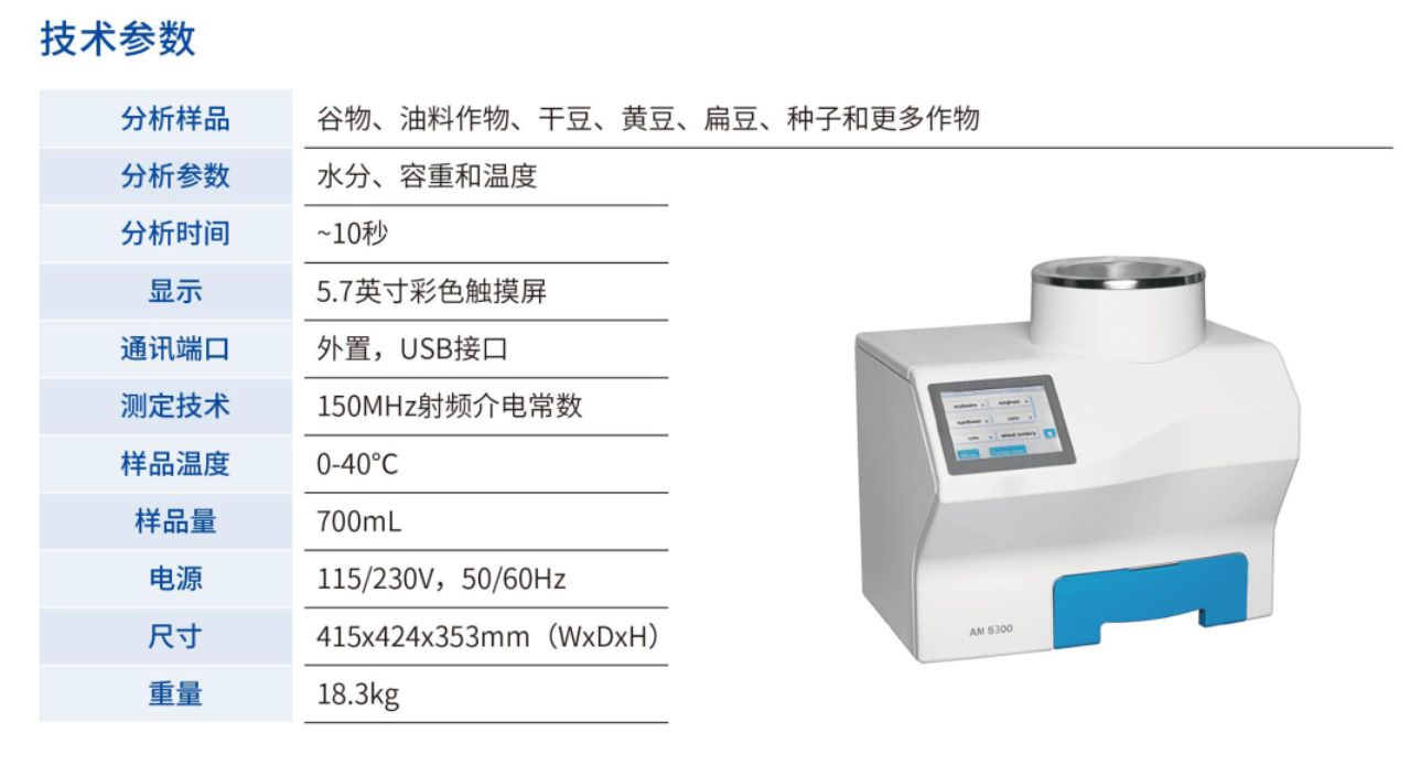 波通-谷物水分分析仪AM5300